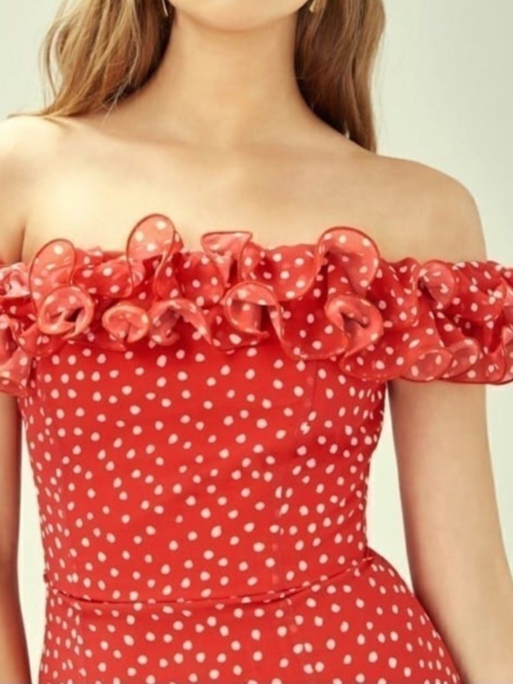 KEEPSAKE the Label Red and White Polka Dot Ruffle Dress size Small - Picture 3 of 11